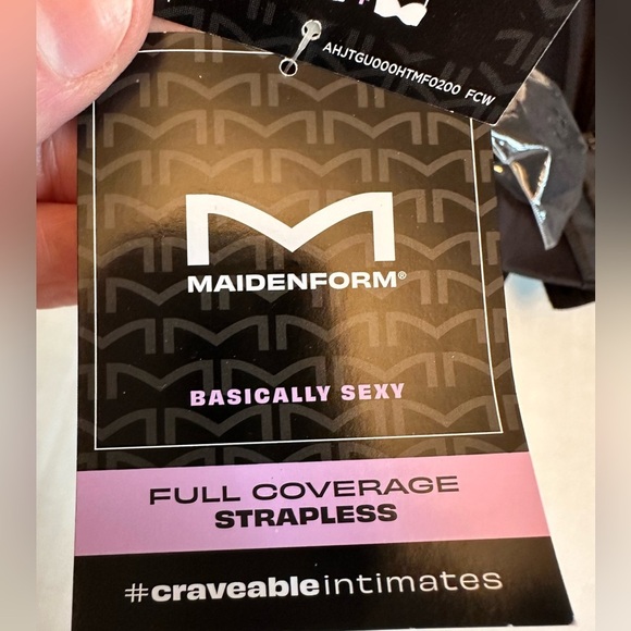 NWT Maidenform SN0004 Black Full Coverage Strapless Bra Size 38 DDD - Picture 7 of 11